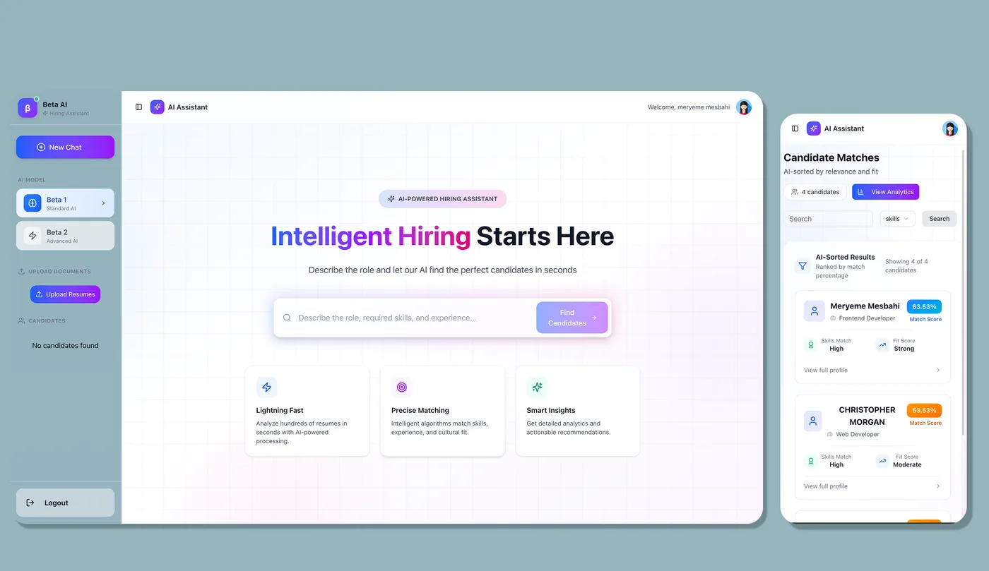 Betahiring AI project interface