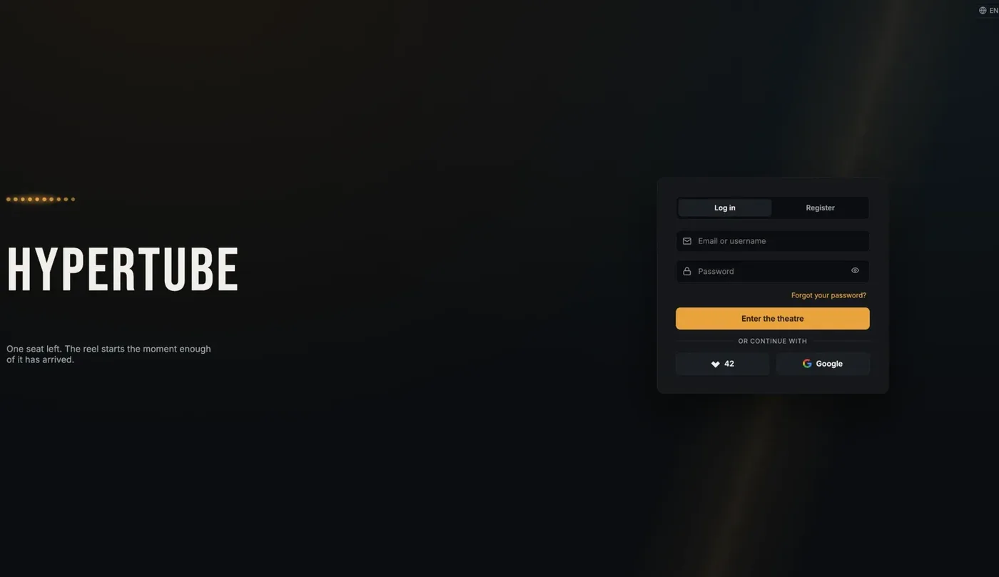HyperTube project interface